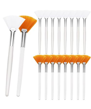 18 Pieces Fan Brushes Facial Mask Brush Soft Makeup Mask Applicator Acid Applicator Esthetician Brush Cosmetic Tools for Mud Cream Makeup Peel White and yellow