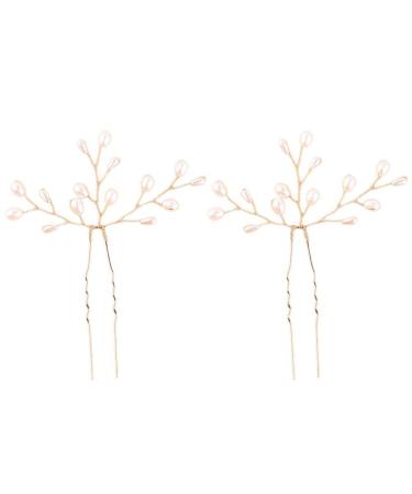 2st hair needle pearl bridal bridal clip flower hair clips for women hair clips made of metal for women hair jewelry for the bride wedding hair clip alloy simply bride -lament adorn golden