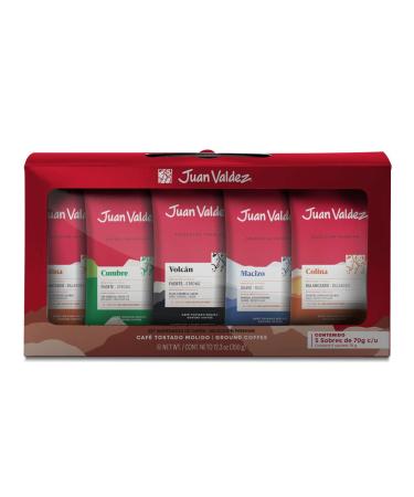 Juan Valdez Premium Selection Variety Gift Kit | Ground Coffee | 5 pack (Colina Volcan Cumbre Macizo)
