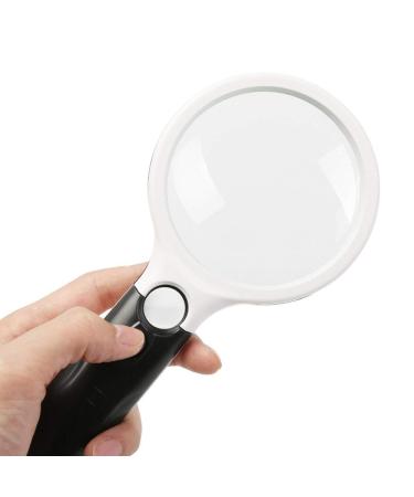 HD Magnifying Glass with Light 20 Times Handheld High Magnification Magnifier