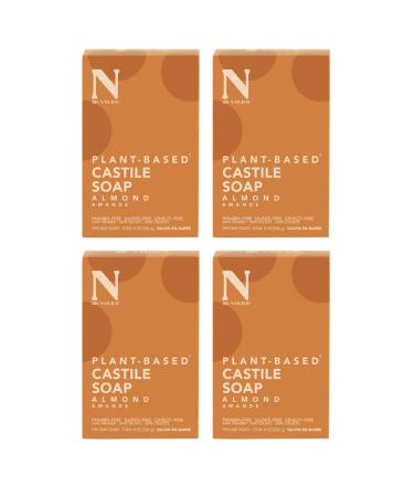 Dr. Natural Pure Castile Bar Soap (Almond 4 ounce 8-Bars) - Made with Essential Oils and Shea Butter Ultra-Moisturizing Body wash Facial Cleanser or Hand Soap