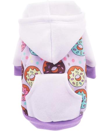 Miaododo Dog Hooded Sweater - Warm Chihuahua Clothing for Small & Medium Pets | Violet with Real Bag (L) - Buy Online on GoSupps.com