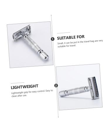 Beaupretty 3pcs Manual Shaver Set | Metal Safety & Beard Razor | Double Edge Handheld Shaving Cutter for Men - Buy Online on GoSupps.com