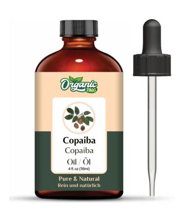ORGANIC ZING Organic Zing Copaiba Oil (Copaifera officinalis) | Pure and Natural Essential Oil for Skin Care Aroma & Diffusers - 4 fl oz