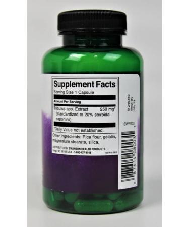 Swanson Mega Tribulus Extract 250mg - 120 Capsules | Pure Tribulus Terrestris Supplement - Buy Online on GoSupps.com