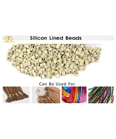 Blonde Microlink Hair Extension Beads with Silicon Rings - 1000pcs Blonde | 3mm Silicone Rings for I-tip Extensions - Buy Online on GoSupps.com