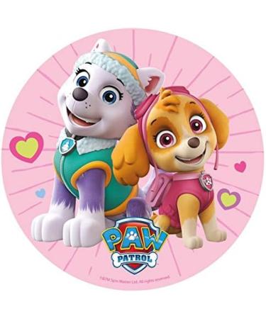 Dekora Paw Patrol Skye & Everest Edible Cake Topper - 20 CM Round Birthday Decoration - Buy Online on GoSupps.com