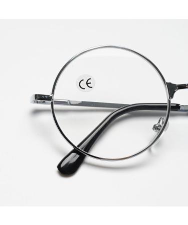 Lanomi Round Metal Reading Glasses for Men & Women - Classic Retro 60s Style Spring Hinge 1.5 Diopters Visual Aid - Buy Online on GoSupps.com