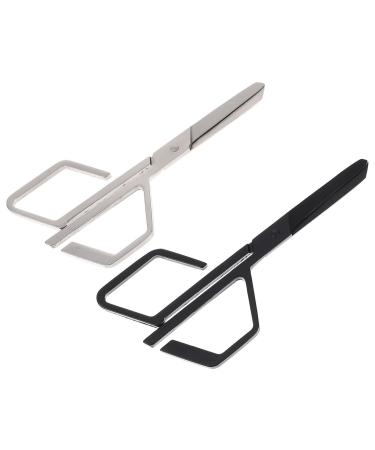 FRCOLOR 2pcs Hair Removal Stainless Steel Hair Scissors Professional Nose Hair Scissors Small Trimming Tools Multi-function Small Scissors Nose Hair Removers Nose Hair Cleaner Beard Shear