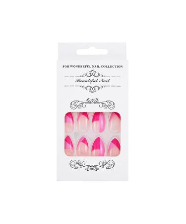 Sethexy Pink French False Fingernails - 24 Glossy Acrylic Nail Tips for Women & Girls | Perfect Press-On Nail Art - Buy Online on GoSupps.com