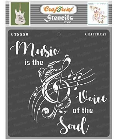 CrafTreat Music Stencil - Voice of The Soul - 6x6 Inch - Reusable DIY Art Stencil for Home Decor - Music Template for Painting on Wood, Canvas, Paper, Fabric, Floor, Wall and Tile - Buy Online on GoSupps.com
