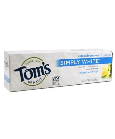Tom's of Maine Natural Simply White Fluoride Toothpaste  Sweet Mint  4.7 oz.