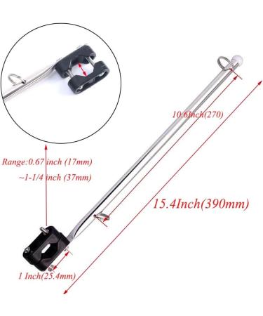 Adjustable Stainless Steel Rail Mount Boat Pulpit Staff Set for Boats and Yachts - 2 Pieces (23 - 1 14) - Buy Online on GoSupps.com