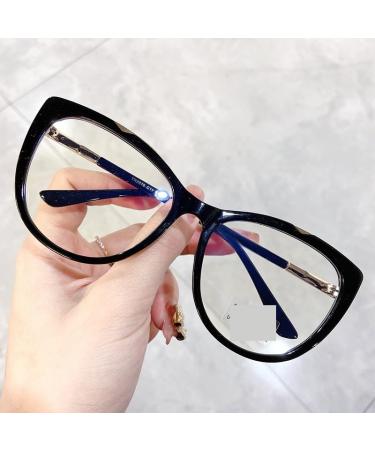 Blue Light Blocking Large Cat-Eye Reading Glasses Fatigue Relieve Computer Readers Eyeglasses Flat Light Mirror +150 White