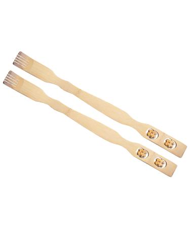 Chinchilla Eco 2 Set Back scratches with massage rollers |Double relaxation & well -being for your back100% natural bamboo |Light environmentally friendly |46 cm length