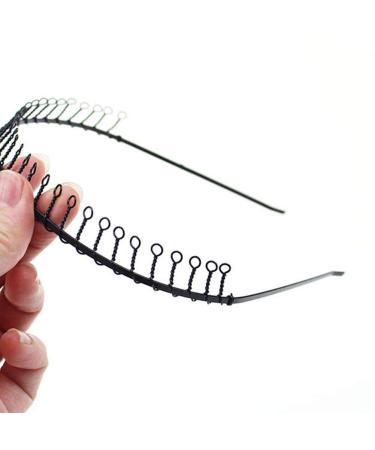 9-Piece Black Metal Hair Ties Set | Unisex Accessories for Men Women Boys & Girls | Flexible Comb & Wave Head Hangers - Buy Online on GoSupps.com