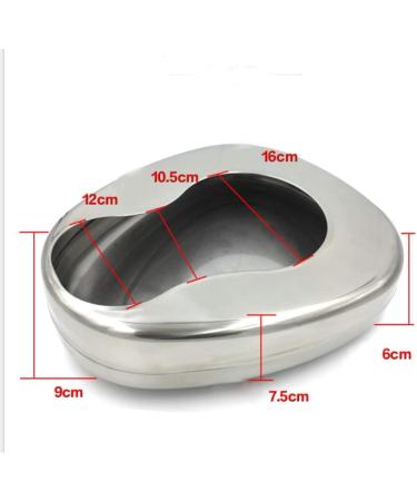 Stainless Steel Bedpan with Lid Stainless Steel Bed Pans for Elderly Smooth Contoured for Male Female Bed-Bound Patient Personal Care - Buy Online on GoSupps.com