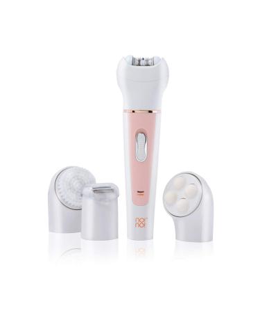 no!no! Genius - 3 Step to Perfect Smooth Skin Electric Hair Removal Device for Women Face Body Trimmer for Smooth Face Arms Legs & Bikini Line - Waterproof Cordless- 4 Attachments