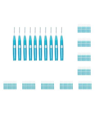 10 Set of 10 Push-Pull Interdental Brush Toothpick Dental Floss Tooth Cleaner Oral Care 10 Pieces (Blue)