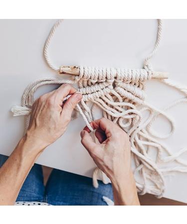 4mm x 328 yd Macrame Cord - 100% Natural Cotton Soft Rope for Plant Hanger & Wall Hanging - Beige Yellow - Buy Online on GoSupps.com