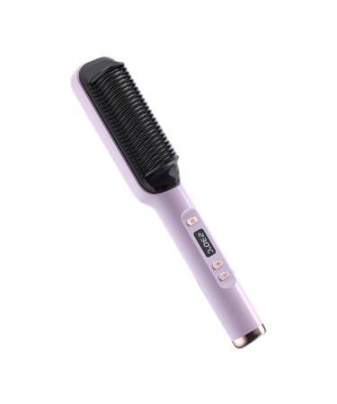 Brush Straightener for Women | Hair Straightener Brush | Straightening Comb for Hair | Anti Scald Comb Teeth Insulated Handle and Nourishing Function for Quick and Efficient Styling Purple