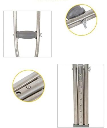 Portable Axillary Crutches Thick Stainless Steel Pair of Equipment Interesting - Buy Online on GoSupps.com