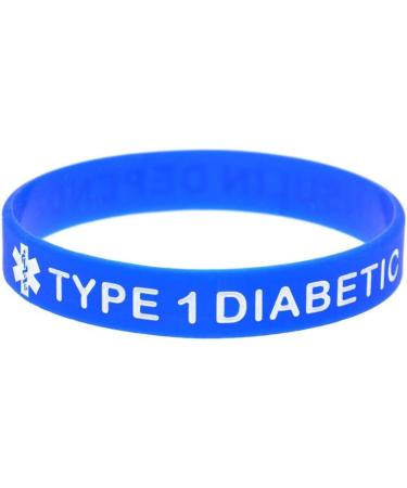 Set of 5 Type 1 Diabetes Silicone Bracelets - Insulin Dependent Diabetic Awareness Wristbands - Buy Online on GoSupps.com