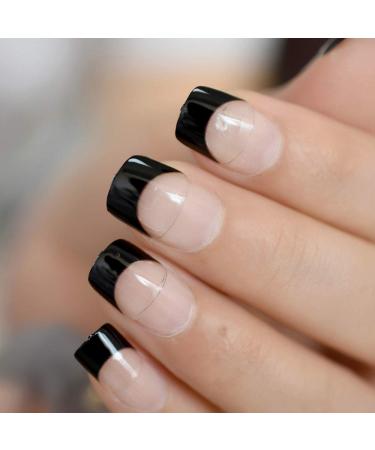 240pcs Black French Manicure Half Nail Tips | DIY Nail Extension Kit - Buy Online on GoSupps.com