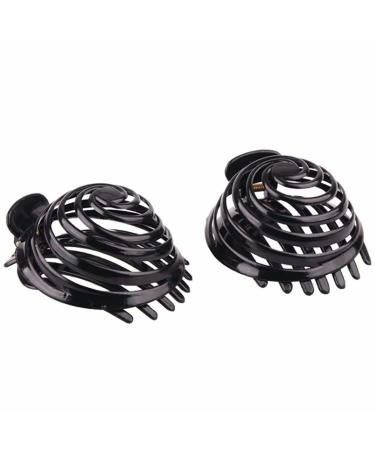 2 Pack Hair Clips for Women Plastic Hair Clips with Cap Fits Most Women (Black)