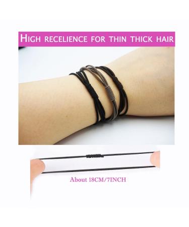 20pcs Seamless Elastic Hair Ties Bracelets for Men, Women, and Girls - Pony Tail Holders for Thick, Thin, Curly Hair - No Damage Hair Bands in Black, Gray, Brown - Buy Online on GoSupps.com