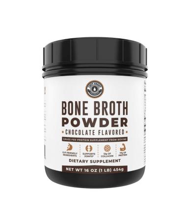 Bone Broth Protein Powder Chocolate 1 lb, Grass Fed, Non-GMO Ingredients, Gut-Friendly*, Dairy Free Protein Powder, Left Coast Performance…