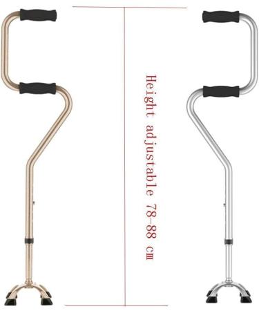 ATHUAHLR LRVTREC Crutches Elderly Crutches Retractable Crutches 2-in-1 Anti-Skid Sticks Four-Legged Four-Corner Crutches Unisex Silver 88 (Color : Gold Size : 88) Silver 88 - Buy Online on GoSupps.com
