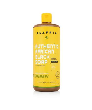 Alaffia All in One Hemp Olive Leaf Authentic African Black Soap  32 FZ Hemp Olive Leaf 32 Fl Oz (Pack of 1)