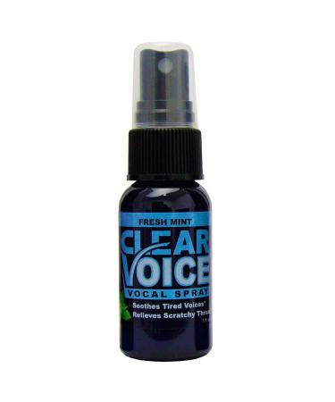 Clear Voice Oral Throat Spray Singing Ease Clarity Soothing Dampener Moisturizer Relief Vocal Eze Reducer Booster Treatment, Fresh Mint Flavor 1 Fl Oz
