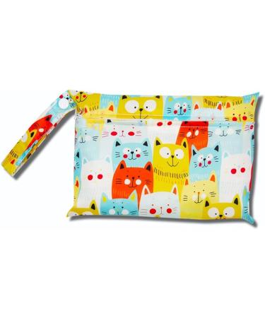 Egurs Waterproof Reusable Wetbag Diaper Bag - Cat Design (22x15cm) | Eco-Friendly Nappy Bag for Travel - Buy Online on GoSupps.com