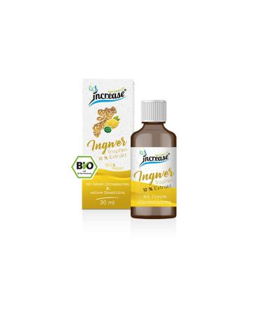 Increase organic ginger oil 10% extract 3x10 ml - with lemon aroma - vegan ginger oil to take - organic ginger organic curcumen - organic gingeroil - made in germany