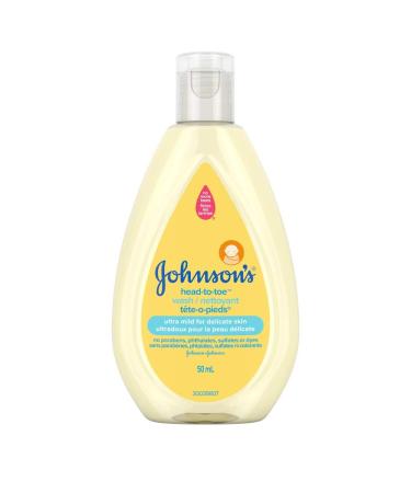 Johnson's Baby wash and shampoo for baths head-to-toe travel size 50ml