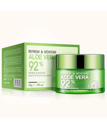 BIOAQUA 92% Aloe Vera Refresh Cream - Natural Moisturizer for Soft Smooth Skin - 50g - Buy Online on GoSupps.com
