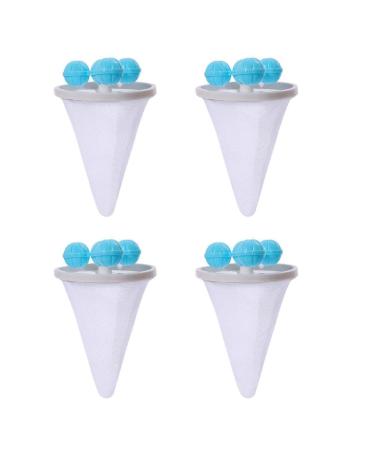 Apooke 4 Pieces Reusable Household Hair Filter Washer Lint Trap Net Pouch Pet Hair Remover For Laundry Washing Machine Floating Hair Remover For Washing Machine Blue