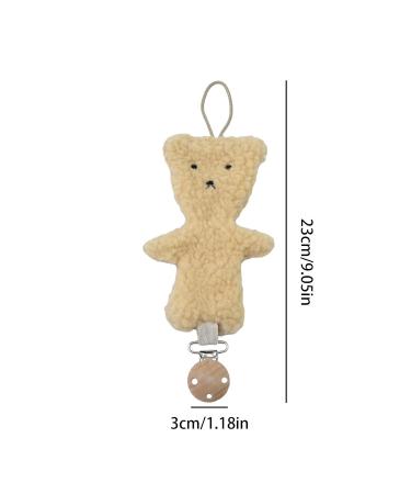 Zceplem Pacifier Band & Plush Bear Clip | Soothing Pacifier Holder for Babies | Baby Accessories for Travel - Light Brown - Buy Online on GoSupps.com
