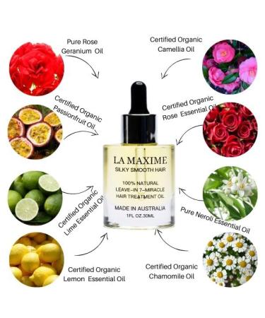 100% Natural Leave-In 7-Miracle Hair Treatment Oil - Silky Smooth Hair (1 Fl Oz) | International Shipping Available - Buy Online on GoSupps.com