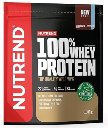 Nutrend 100% Whey Protein Chocolate Coconut 1000g | Premium International Shipping - Buy Online on GoSupps.com