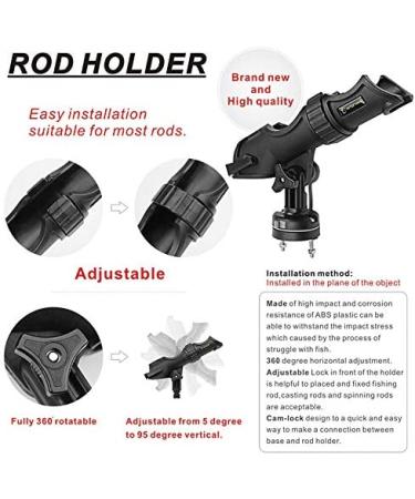 HITORHIKE Universal 360-Degree Adjustable Fishing Rod Holder Kit for Kayak & Boat - Includes Powerlock Rod Holder & Basic Mount - Buy Online on GoSupps.com