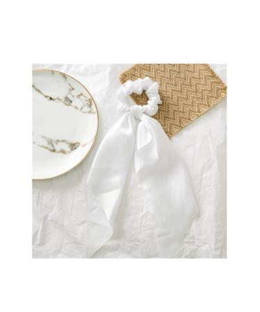10pcs Silk Hair Scarf Scrunchies with Long Tails - Satin Bow Ponytail Holder for Women - Buy Online on GoSupps.com