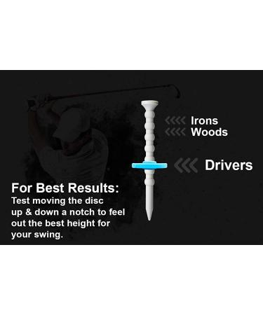 YATTA GOLF Telos Premium Adjustable Golf Tees - Unbreakable Tees for Consistent Tee Offs and Improved Scores - Ice Blue (3 Tees) - Buy Online on GoSupps.com