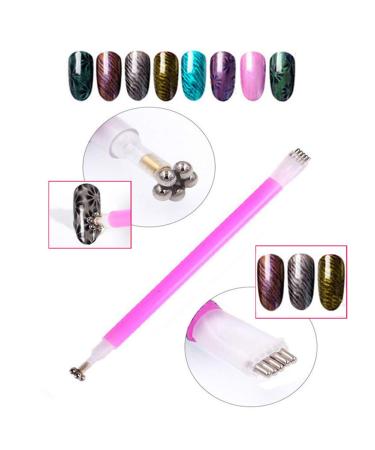PhantomSky Magnet Stick & Plate Set for Manicure Nail Art - 15Pcs 3D Magnetic Cat Eye Gel Polish DIY Tool - Buy Online on GoSupps.com