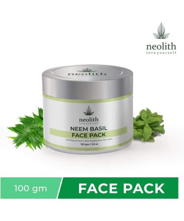  Neolith Neolith Neem Basil Face Mask for Healthy and Luminous Skin Tan Removal Oil Control Blackhead Removal Acne & Skin Whitening 100% Organic | 100g - Buy Online on GoSupps.com