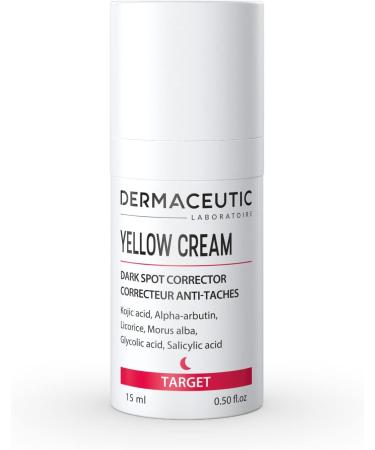 Yellow Cream by Dermaceutic - Anti-dark spot corrector containing Kojic Acid Alpha-Arbutin Licorice Extract White Mulberry Extract Glycolic and Salicylic Acid - 15ml - Buy Online on GoSupps.com