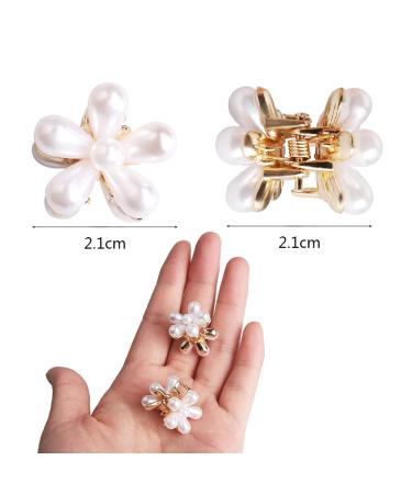 10 Mini Pearl Hair Clips for Women & Girls - Wedding Flower Hair Accessories - Mother's Day Gift - Buy Online on GoSupps.com