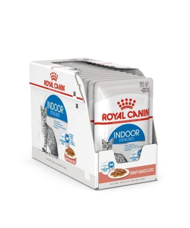 Royal Canin Sterilised Indoor in Gravy Adult Cat Wet Pouches 85g (Pack of 12) Gravy 85 g (Pack of 12)